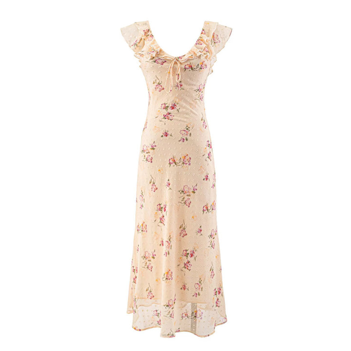 Damen Maxikleid mit floralem Design und eleganten Rüschendetails Echo Archiv