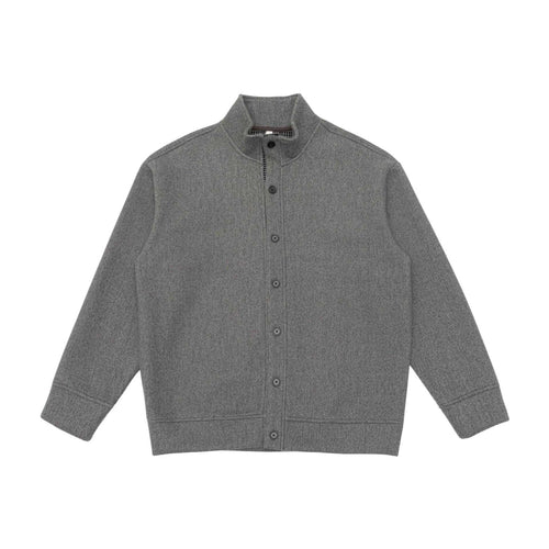 Herren Wollmischung-Überjacke mit Stehkragen und durchgehender Knopfleiste Echoarchiv