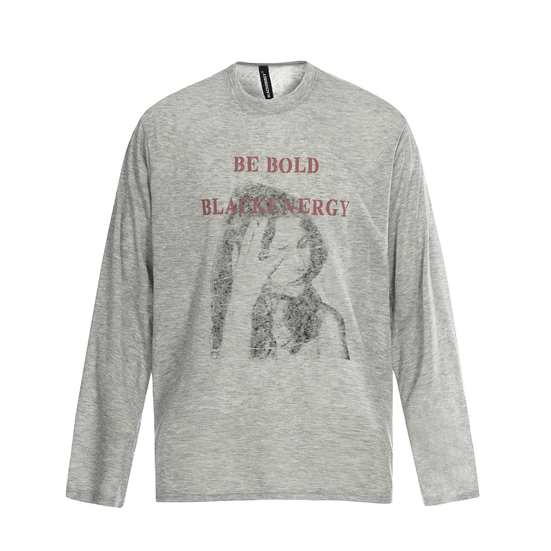 Unisex Langärmeliges Baumwollshirt mit Vintage-Print und relaxed Fit Echoarchiv