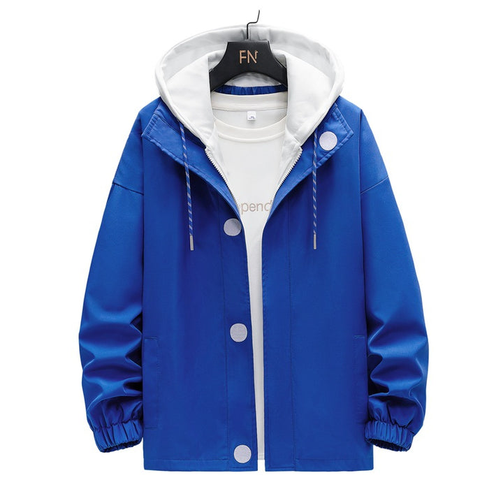 Herren zweilagige Kapuzen‑Overlayerjacke mit kontrastierter Innenkapuze und elastischen Bündchen Echo Archiv