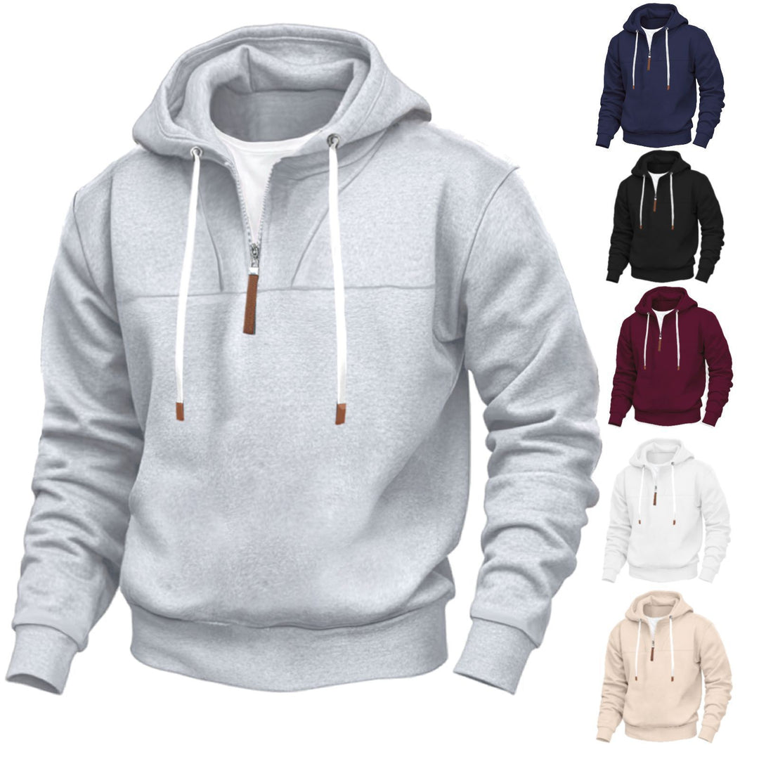 Herren Sportlicher Kapuzenpullover mit halbreißverschluss Echoarchiv