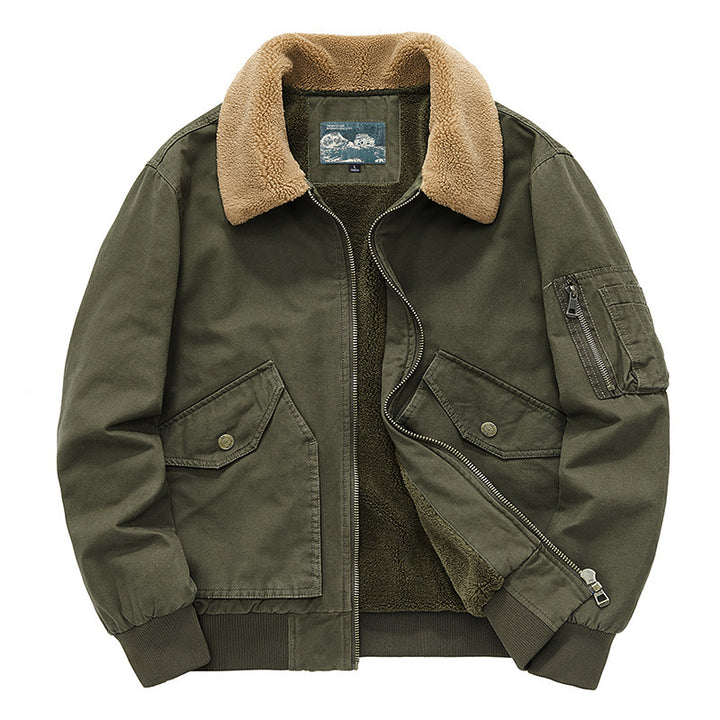 Herren Pilotenjacke mit Sherpa-Innenfutter, Teddykragen und Utility-Taschen Echo Archiv