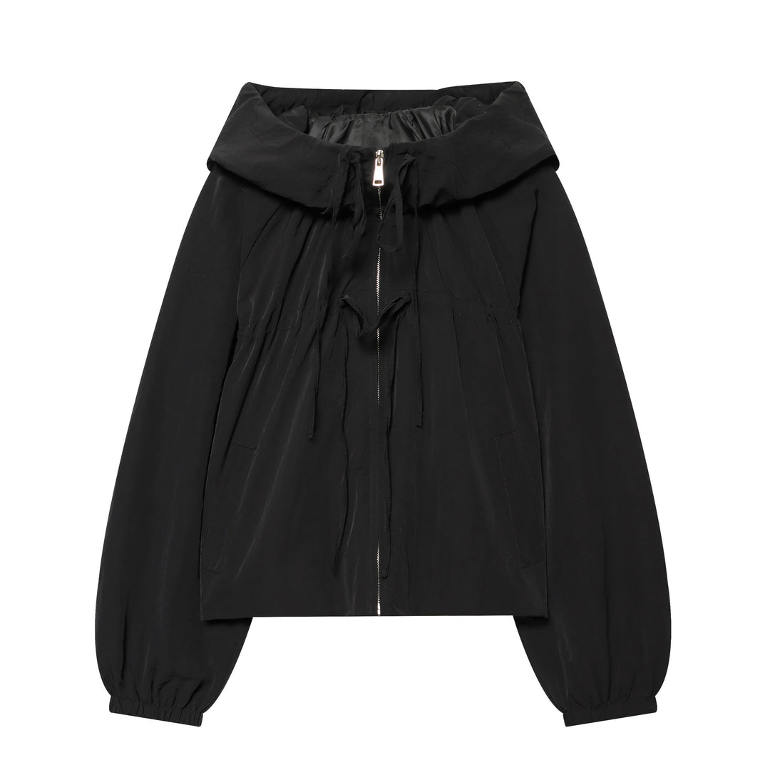 Damen Kapuzen-Cropped-Outdoorjacke mit Tunnelzug und elastischem Saum Echo Archiv