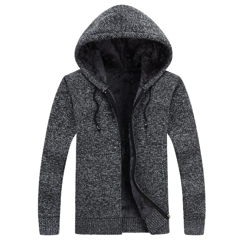 Herren bequeme Fleece-Jacke mit Kapuze und weichem Innenfutter Echoarchiv