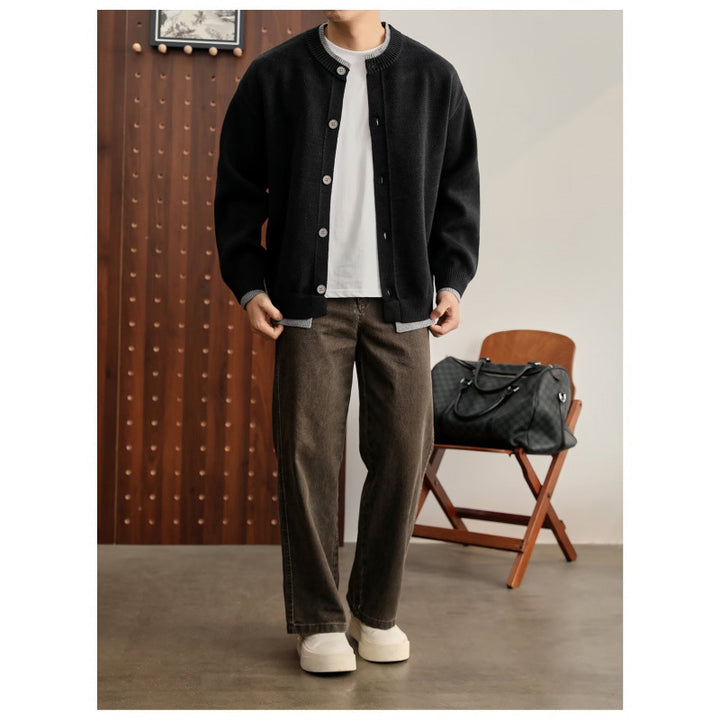 Herren Modische Strickjacke mit Rundhalsausschnitt Echo Archiv