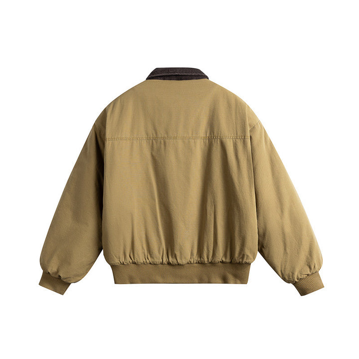 Herren Kurz geschnittene Utility-Blousonjacke mit Kordkragen und aufgesetzten Pattentaschen Echoarchiv