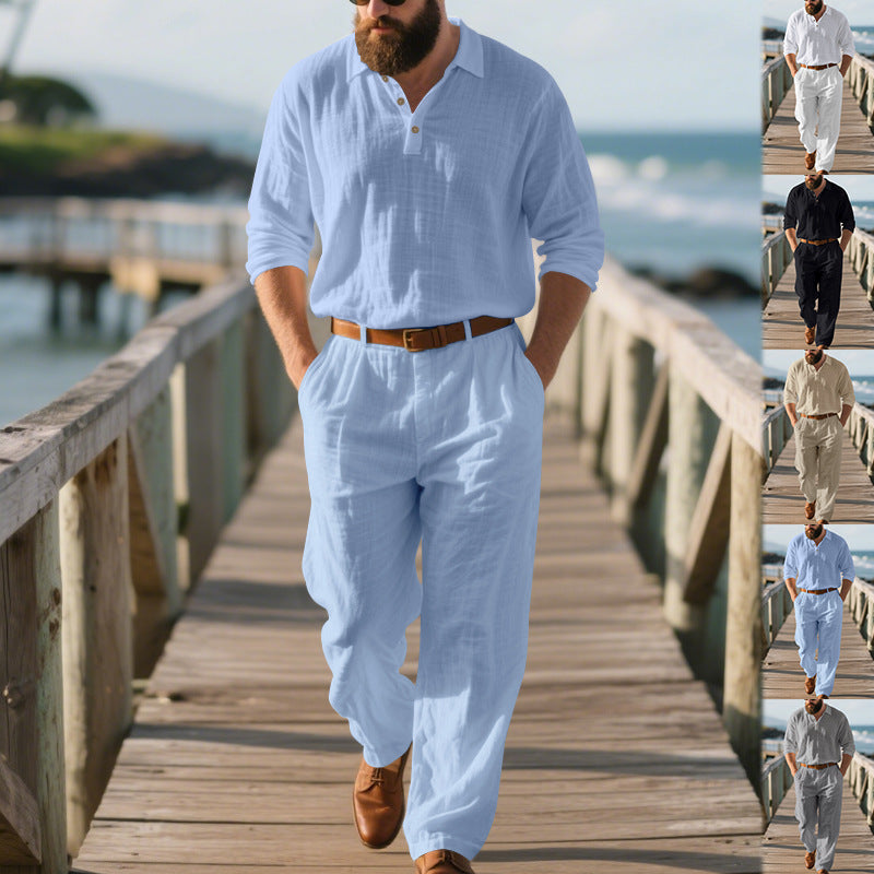 Herren modischer Zweiteiler mit Poloshirt und bequemen Bund Echoarchiv