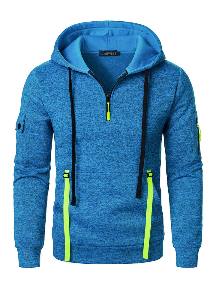 Herren sportlicher Hoodie mit atmungsaktiven Einsätzen und praktischen Reißverschlusstaschen Echoarchiv