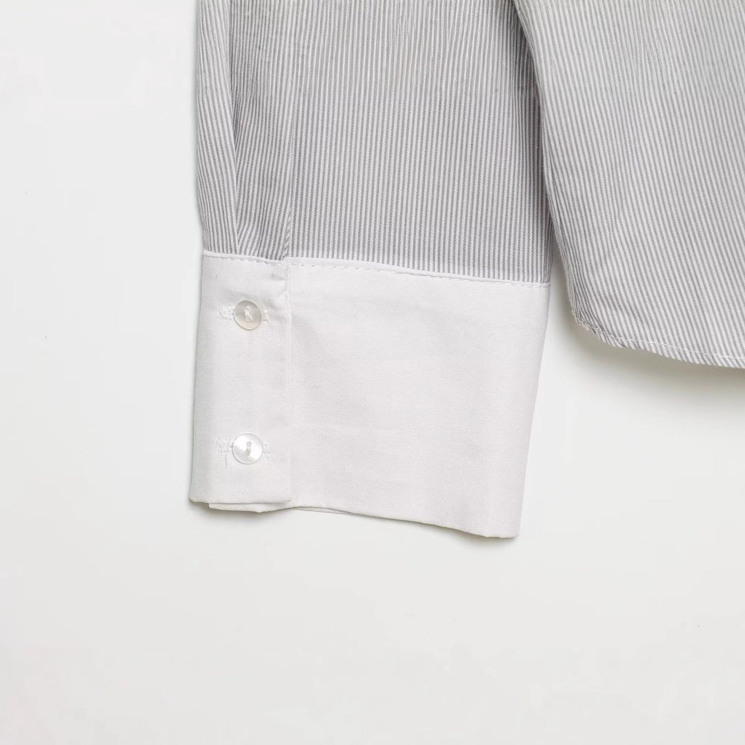 Damen Bluse mit Schleifenkragen und Rüschenblende Echoarchiv