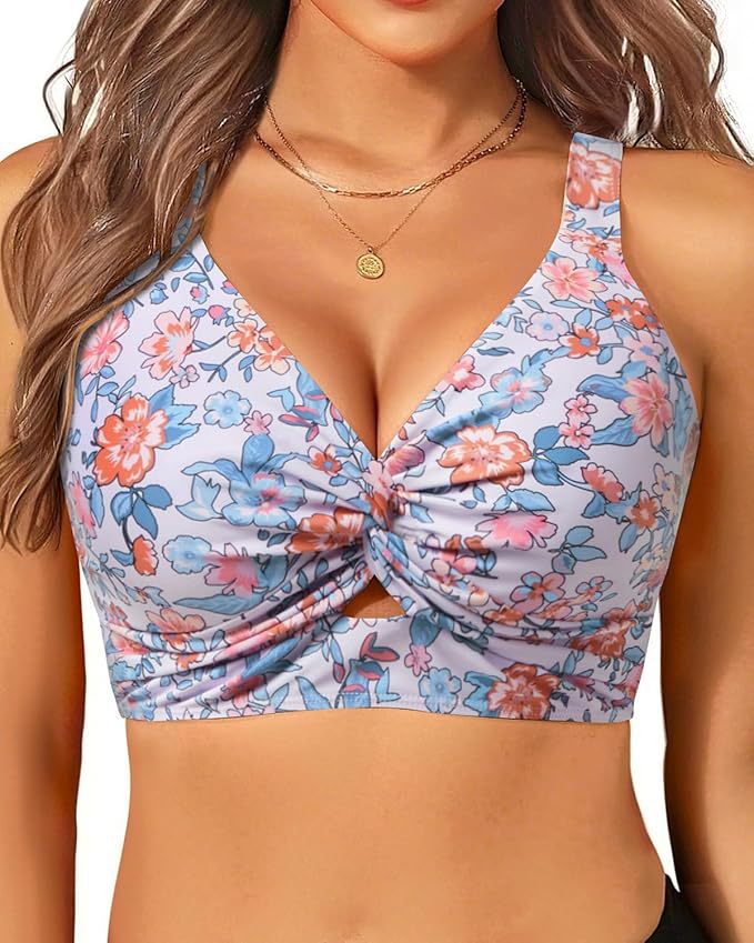 Damen sportliches Bikinioberteil mit floralem Design Echo Archiv