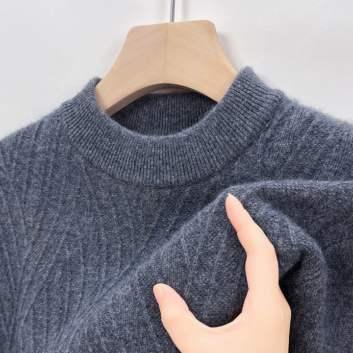 Herren eleganter Rollkragenpullover mit feinem Rautenmuster Echoarchiv