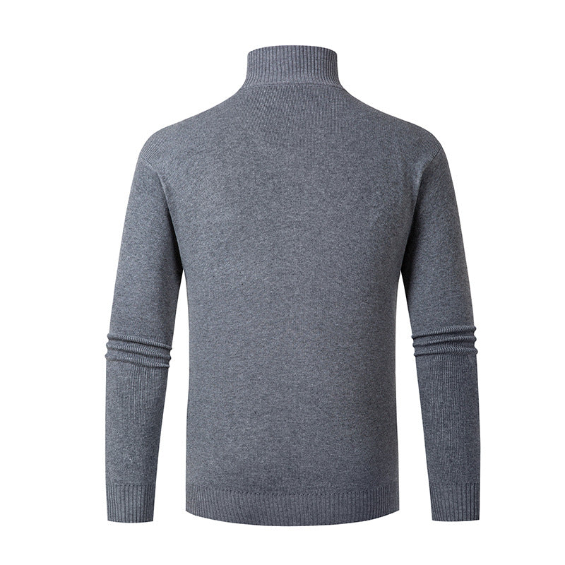 Herren modische Strickjacke mit hohem Kragen und Reißverschluss Echoarchiv