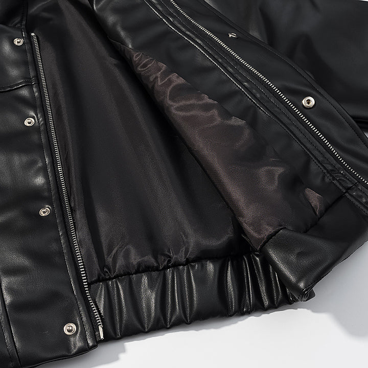 Damen Gekürzte Boxy-Kunstlederjacke mit Stehkragen und konstruktiven Teilungsnähten Echo Archiv