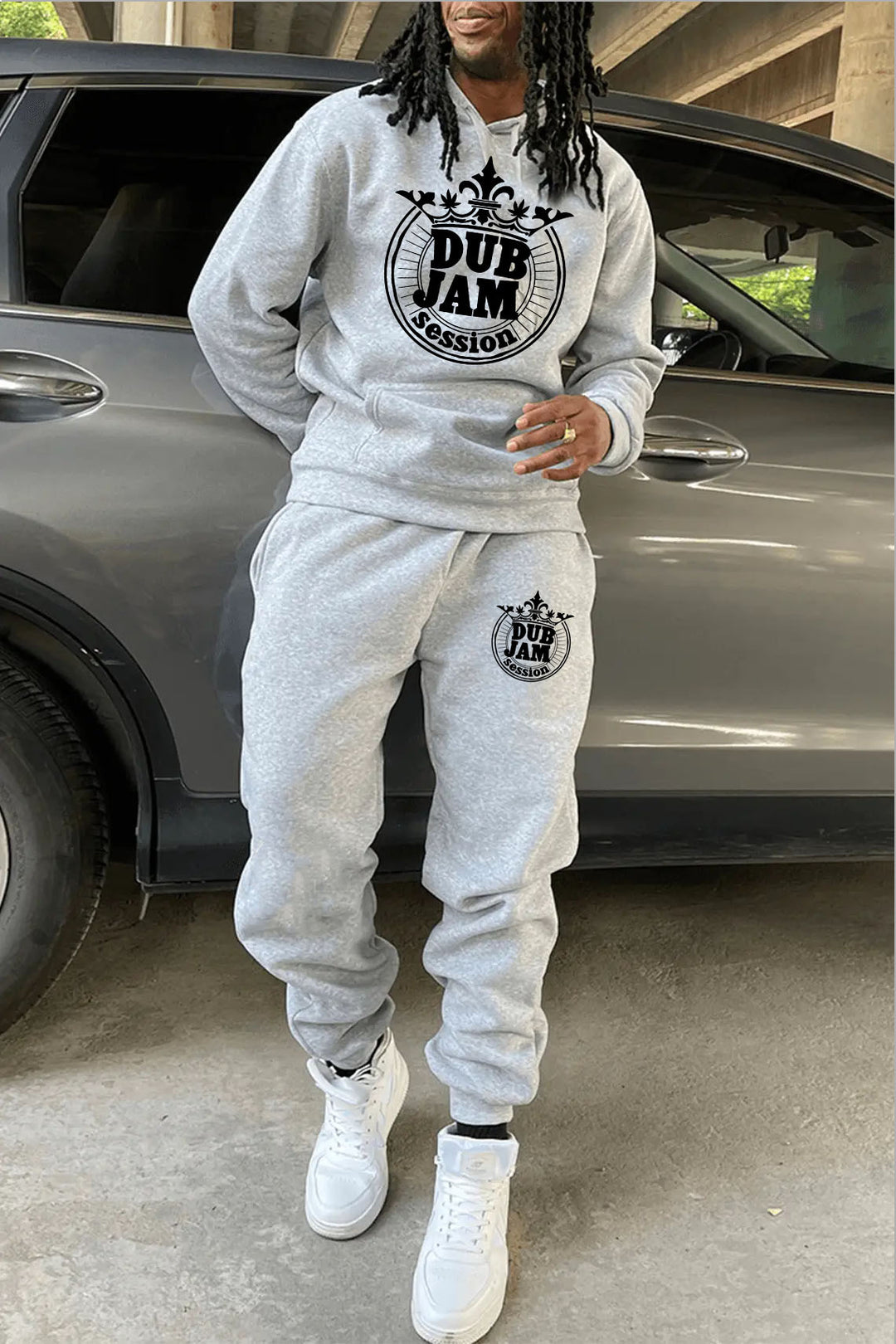 Herren Hoodie- und Jogginghose-Set mit stilvollem Grafikdruck Echoarchiv