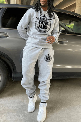 Herren Hoodie- und Jogginghose-Set mit stilvollem Grafikdruck Echoarchiv