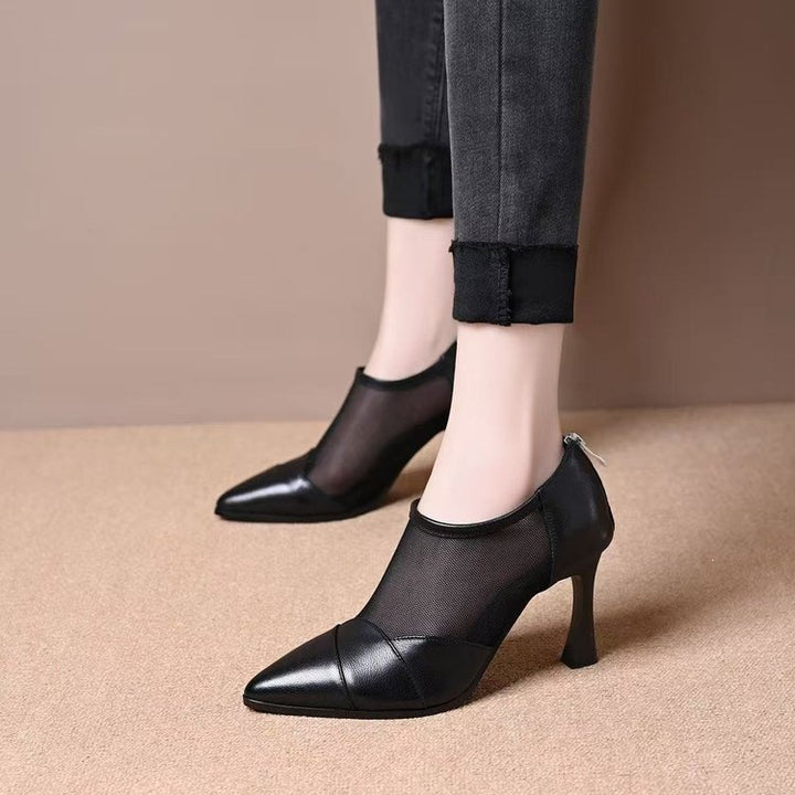 Damen Elegante Spitzer Pumps mit Transparenten Einsätzen Echo Archiv