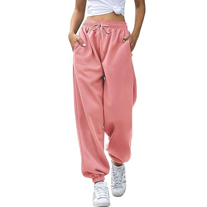 Damen nan Cozy-Sweat-Palazzohose mit hohem Komfortbund, integriertem Kordelzug und gerafften Knöchelabschlüssen Echo Archiv