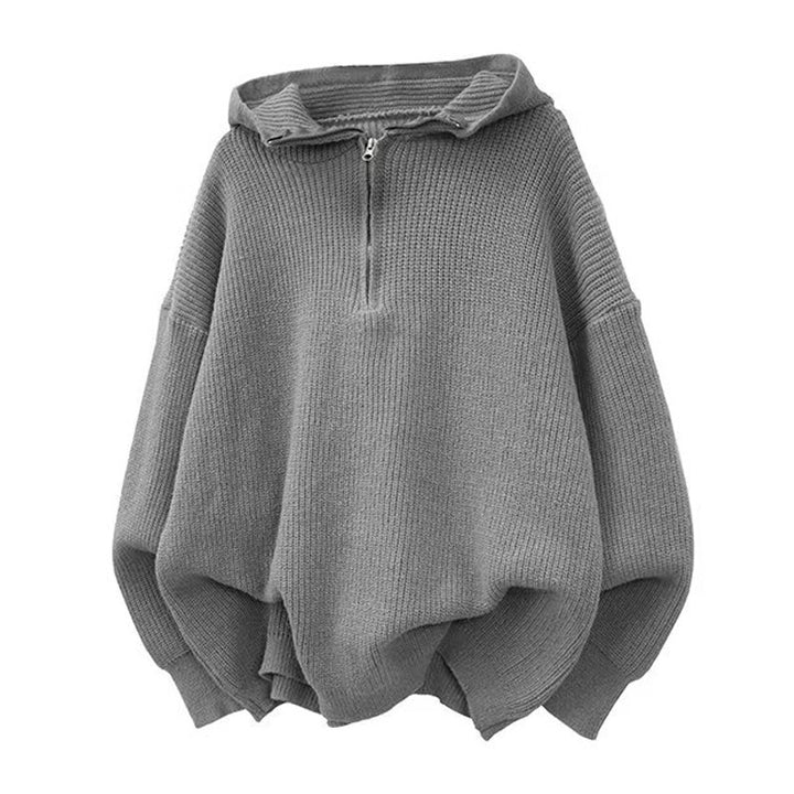 Damen Stilvoller Kapuzenpullover mit Halbreißverschluss Echoarchiv
