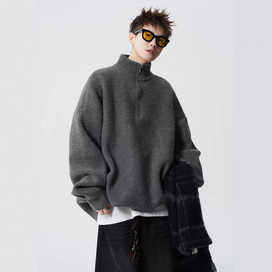 Damen Urbaner Oversized Pullover mit Stehkragen Echoarchiv