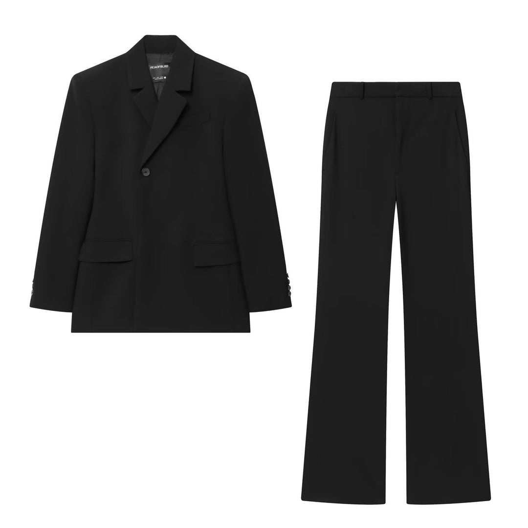Damen 10+ hochtaillierte Wide‑Leg Anzughose mit Bügelfalte und verdeckter Verschluss Echo Archiv