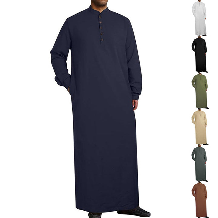 Herren moderner Kaftan mit Knopfleisten-Design und weichem Baumwollmaterial Echoarchiv