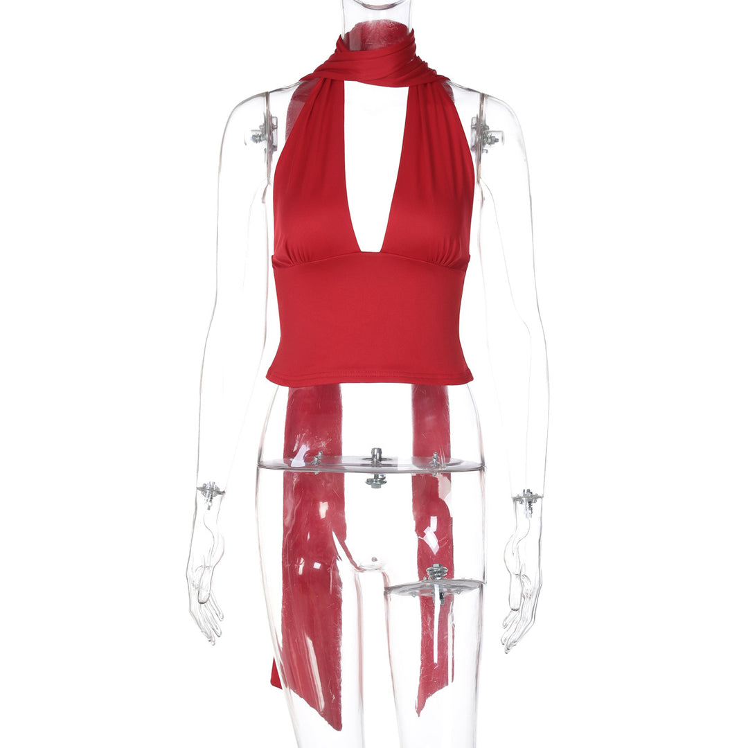 Damen Halterneck-Oberteil mit raffiniertem Schlaufen-Design Echo Archiv