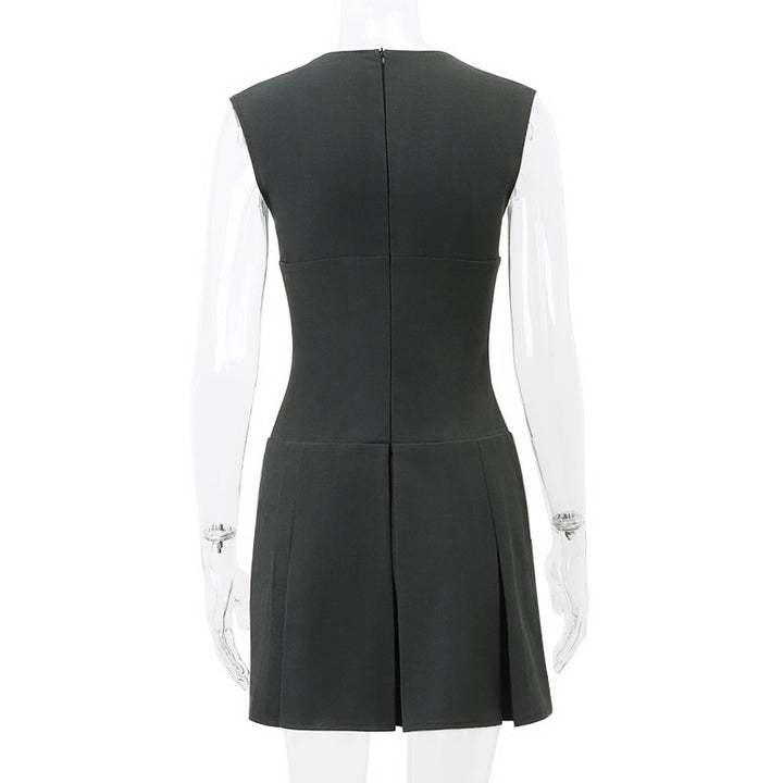 Damen Figurbetontes Minikleid mit tiefem V-Ausschnitt und schwingendem Rock Echo Archiv