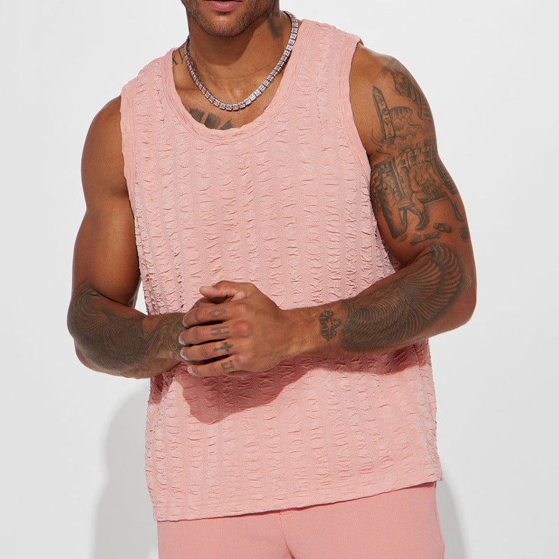 Herren lässiges Tanktop mit strukturiertem Design Echoarchiv