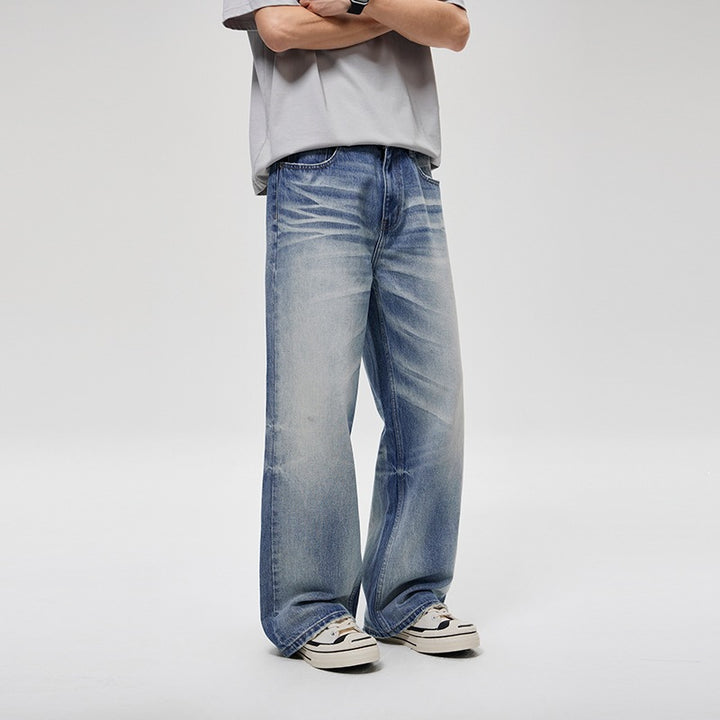 Herren Weite Baggy-Jeans im Vintage-Wash mit tiefer Leibhöhe & ausgewaschenen Falten Echoarchiv