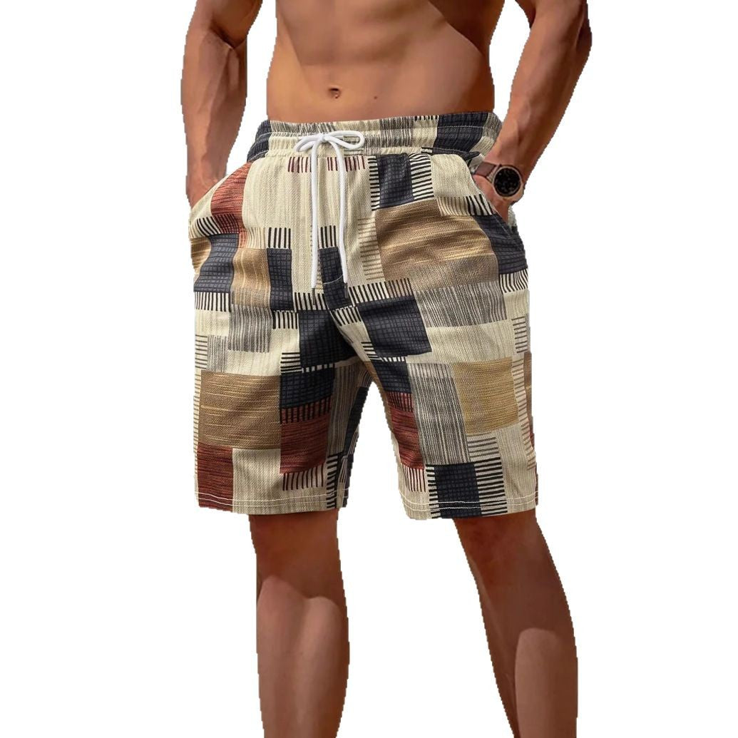 Herren stylische Bade-Shorts mit modernem Graphikmuster Echoarchiv