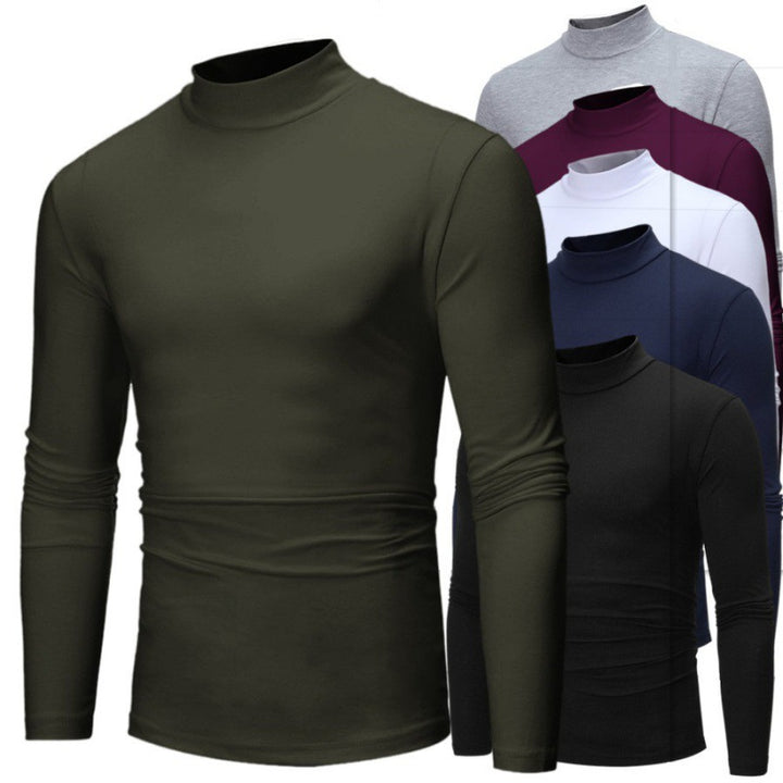 Herren Rollkragen Langarmshirt mit figurbetontem Schnitt und atmungsaktiver Stretch-Qualität Echoarchiv