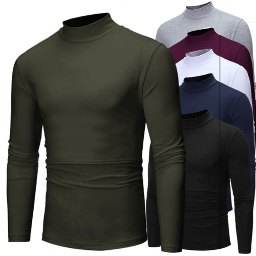 Herren Rollkragen Langarmshirt mit figurbetontem Schnitt und atmungsaktiver Stretch-Qualität Echoarchiv
