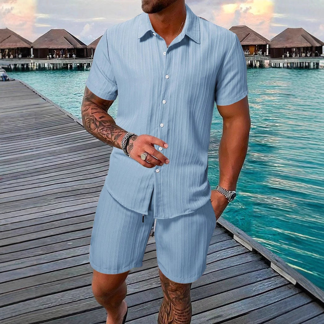Herren Kurzarm-Shirt mit strukturiertem Design Echoarchiv