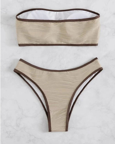 Damen Bandeau Bikini-Set mit kontrastierenden Akzenten Echo Archiv