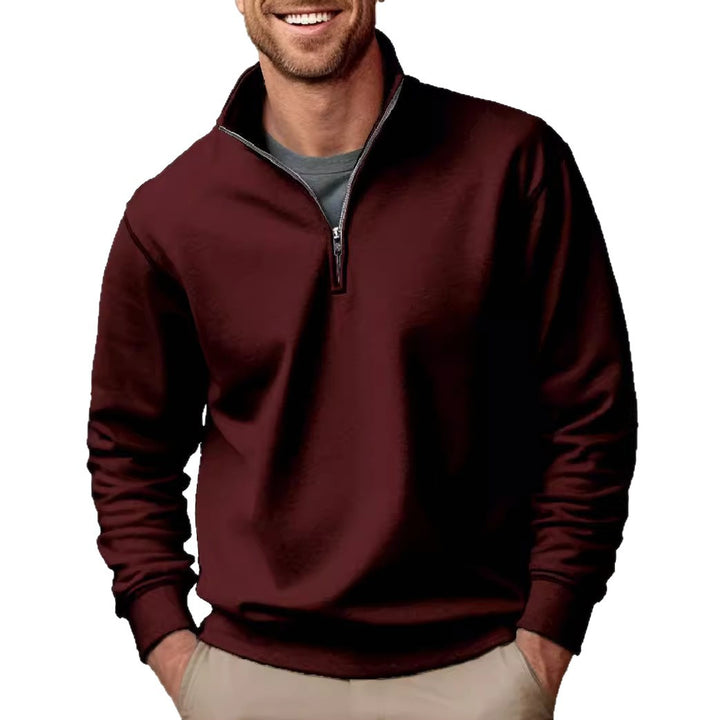 Herren Halbzip-Sweatshirt mit Stehkragen und weichem Fleece-Innenfutter – Cavarno