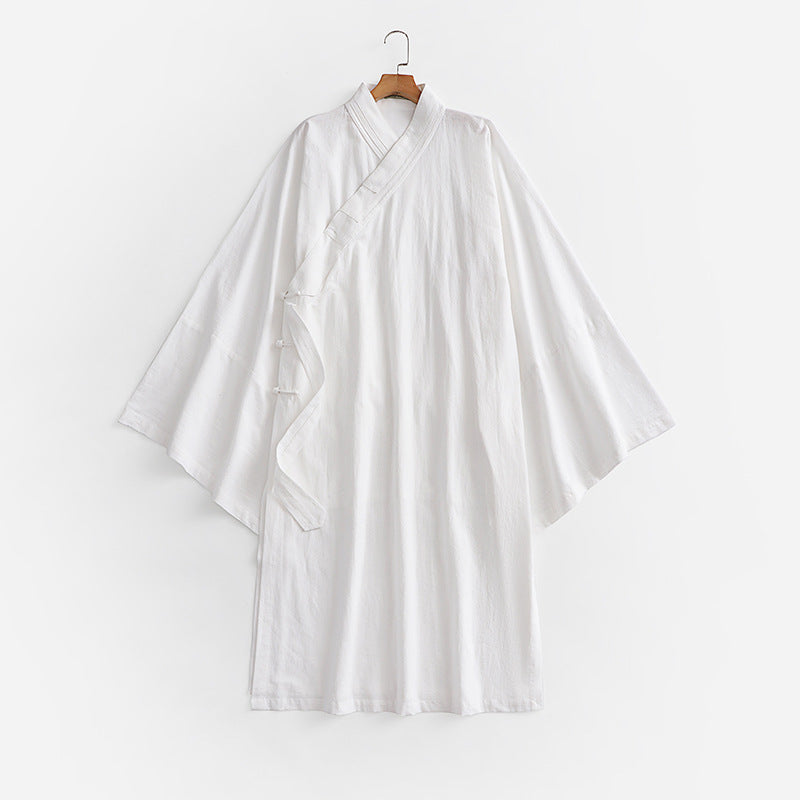 Unisex Oversize Kimono-Mantel mit weitem Ärmel und asymmetrischer Wickelvorderseite Echoarchiv