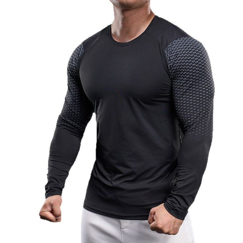 Herren sportliches Langarm-Funktionsshirt mit atmungsaktivem Mesh-Einsatz Echoarchiv