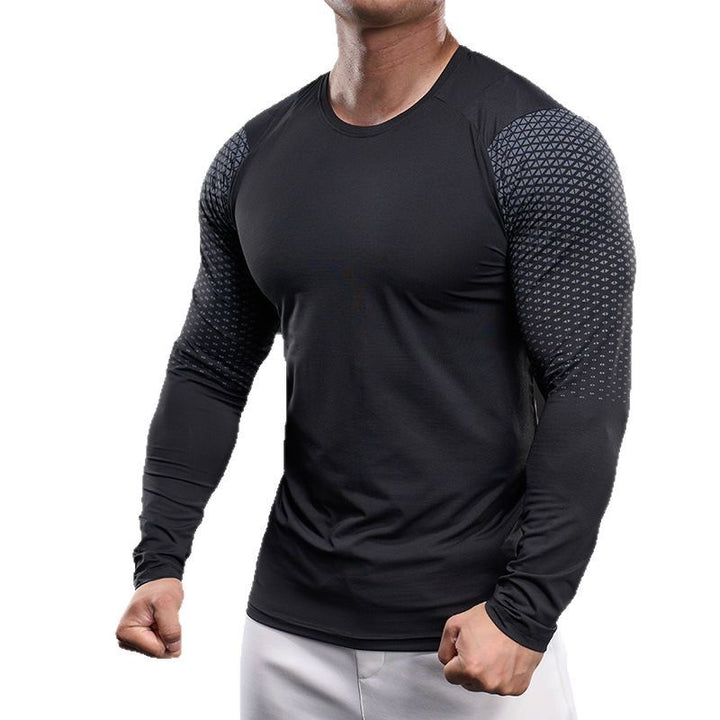Herren sportliches Langarm-Funktionsshirt mit atmungsaktivem Mesh-Einsatz Echoarchiv