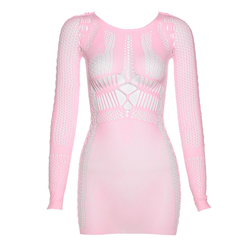 Damen Netzkleid mit langen Ärmeln Echo Archiv