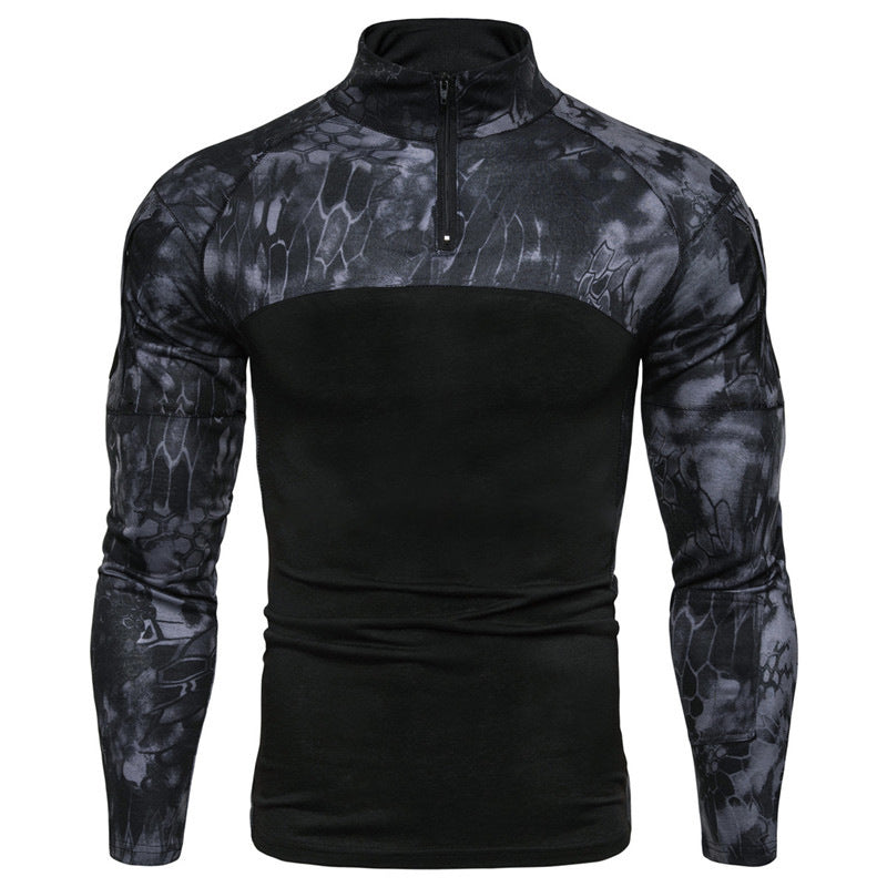 Herren Funktionspullover mit Teilreißverschluss und modernem Camouflage-Design Echoarchiv