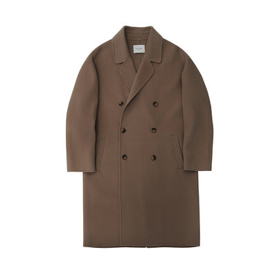 Herren Oversized Wollmantel mit Doppelreiher und Reverskragen Echoarchiv