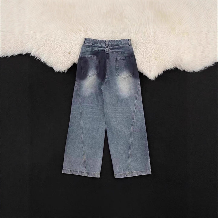 Damen Weitbeinige Destroyed Jeans Echoarchiv