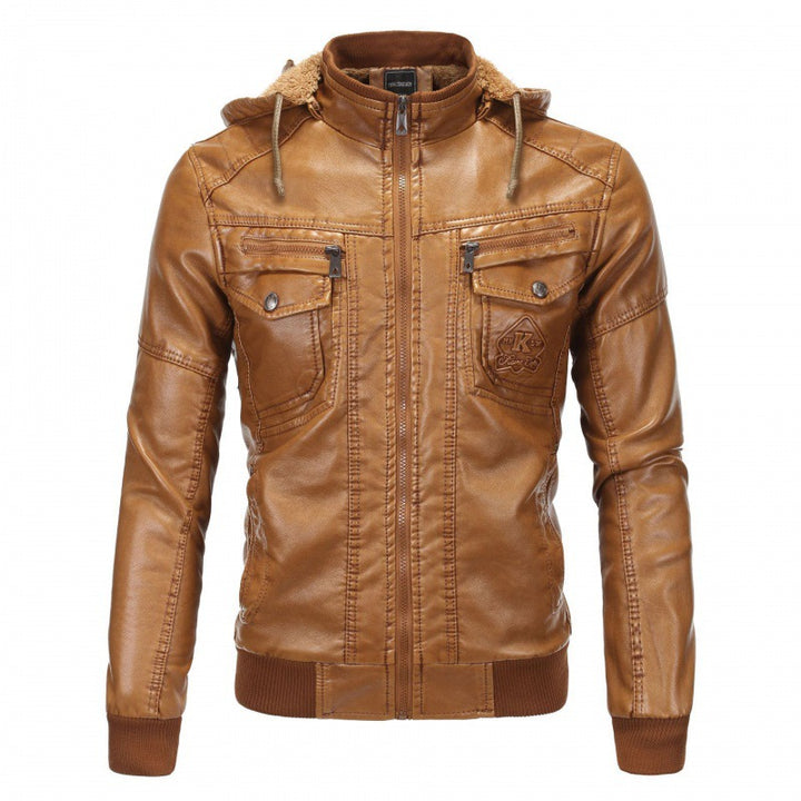 Herren Lederjacke mit abnehmbarem Innenfutter und praktischen Taschen Echoarchiv