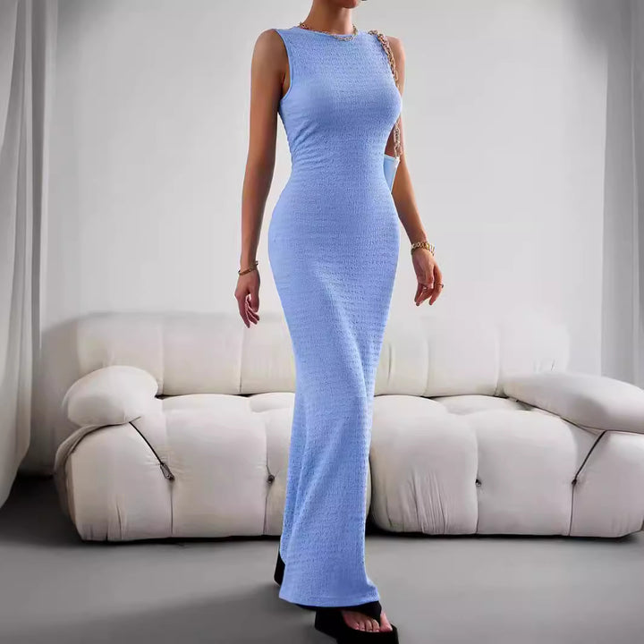 Damen elegantes Maxikleid mit innovativer Raffung und Taillengürtel Echo Archiv