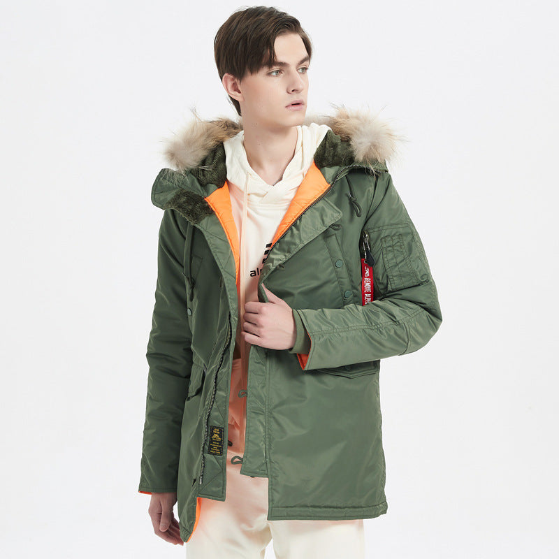 Herren Schwerer Thermo-Parka im Expeditionstil mit Kunstfellkapuze und Multifachtaschen Echo Archiv