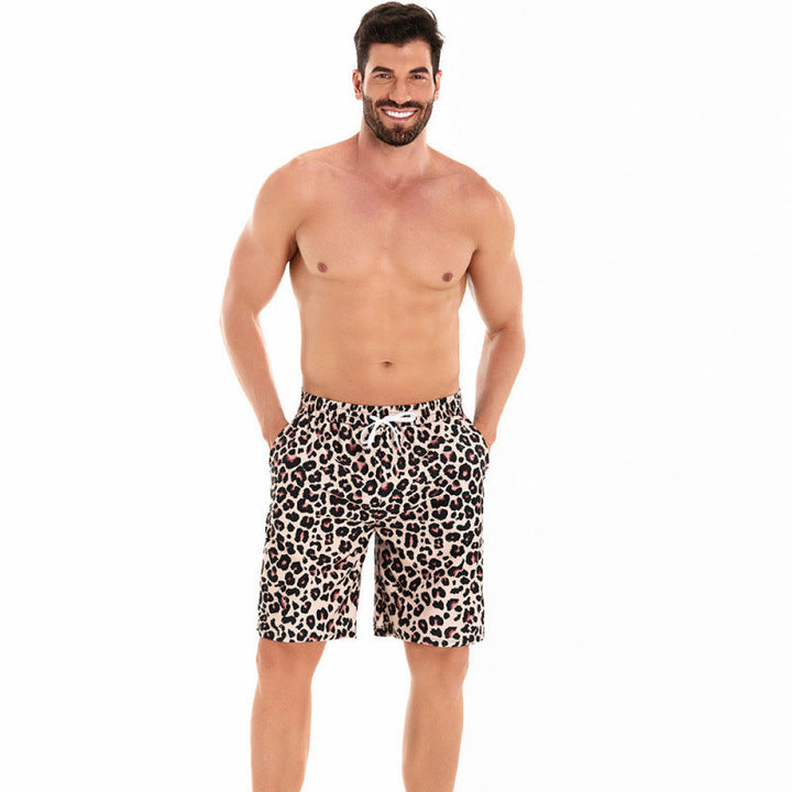 Herren Badeshorts im Echoarchivrnen Leopardenmuster mit verstellbarem Bund Echoarchiv