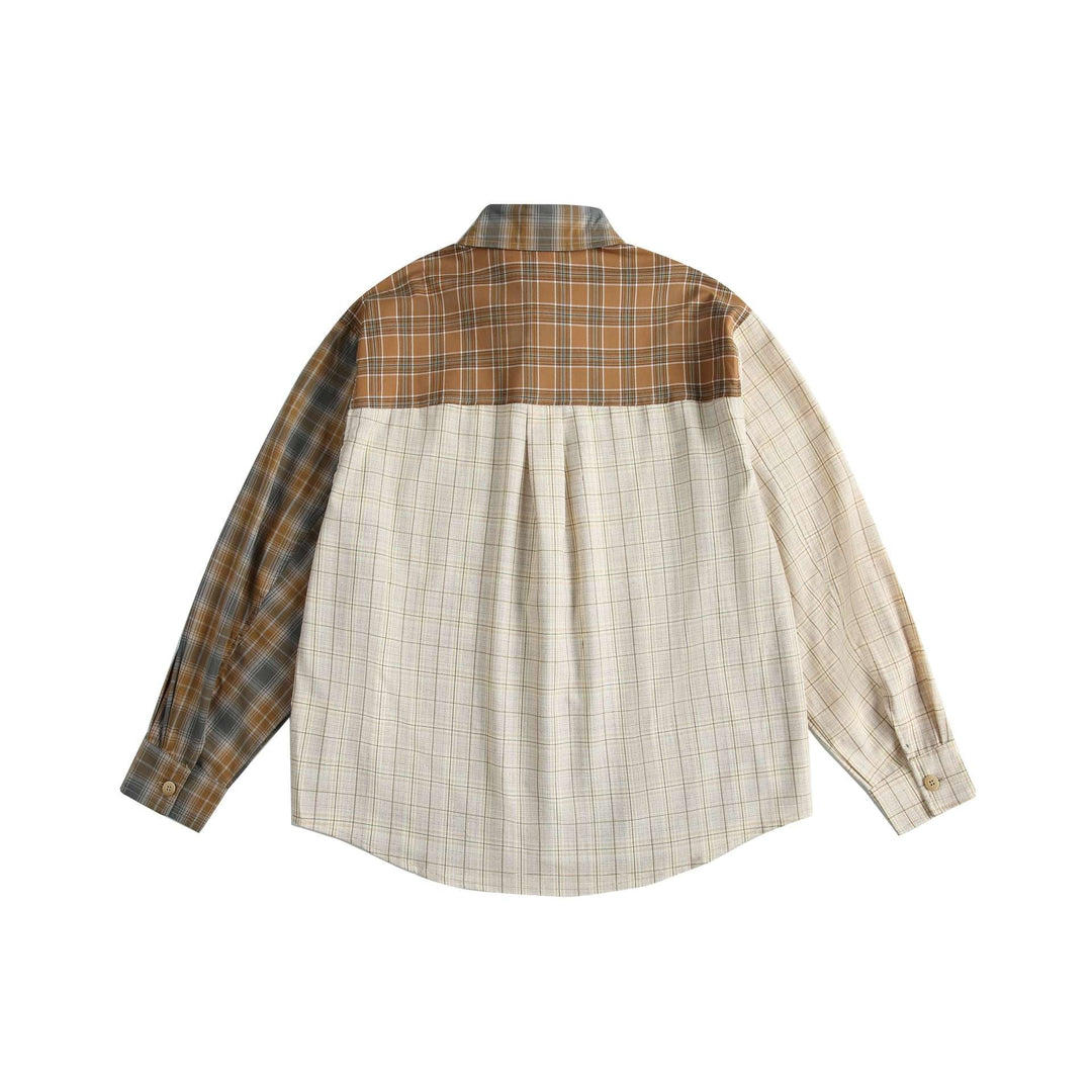 Herren Kariertes Patchwork-Hemd im Overshirt‑Stil Echoarchiv