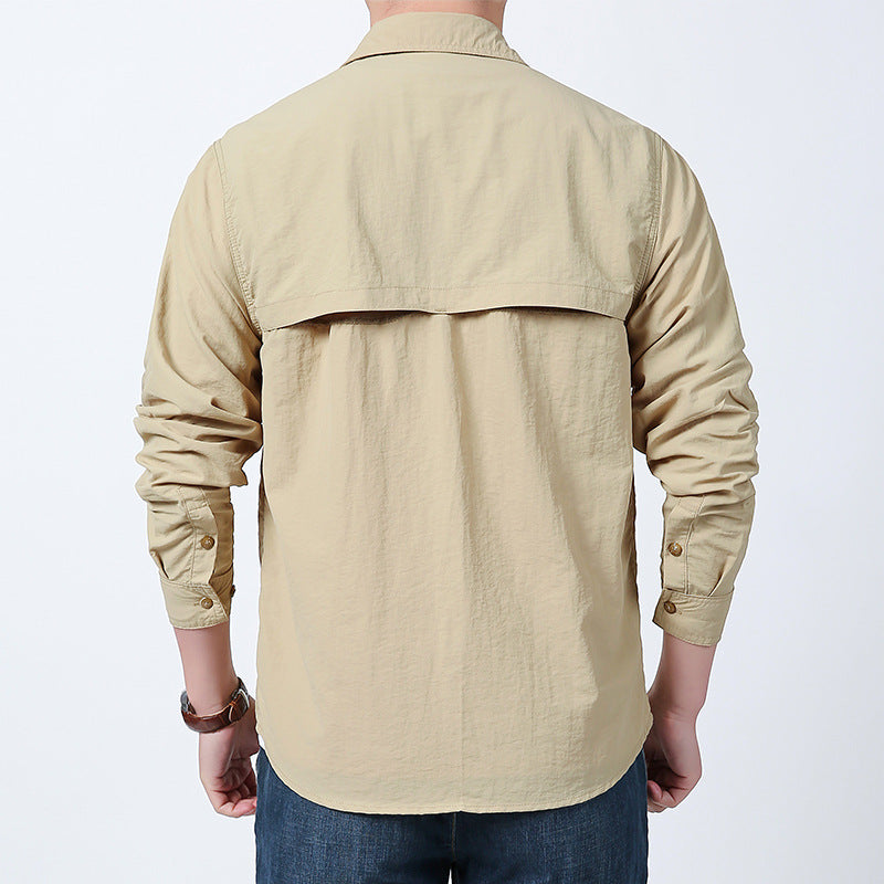 Herren nan langärmeliges Fieldshirt aus leichtem Ripstop mit multifunktionalen Brusttaschen und verdecktem Reißverschluss Echo Archiv
