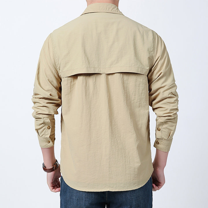Herren nan langärmeliges Fieldshirt aus leichtem Ripstop mit multifunktionalen Brusttaschen und verdecktem Reißverschluss Echo Archiv