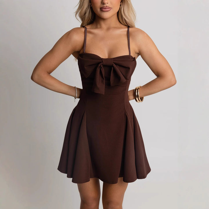 Damen Freizeitkleid mit dekorativem Schleifen-Detail und schwingendem Rock Echo Archiv